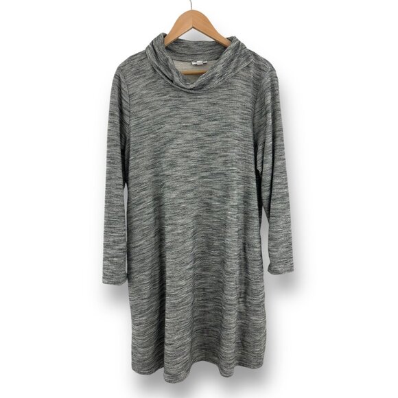 Size‎ Large Petite PUREJILL J. JILL GRAY SOFT MARLED DRESS W/POCKETS Fall Winter - Picture 1 of 8